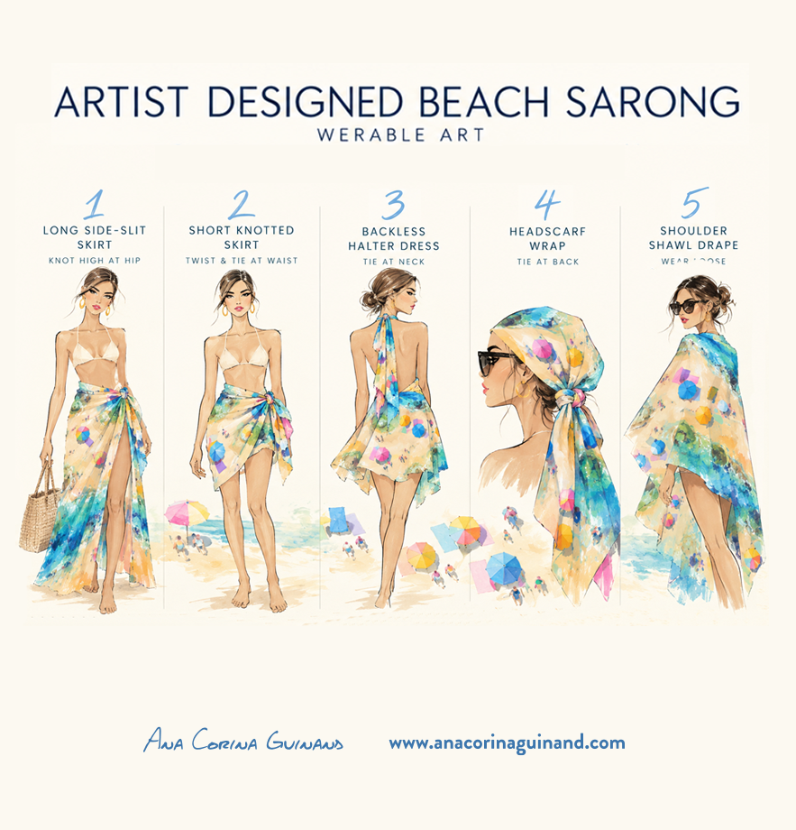 BUBBLEGUM BAY | Artist-Designed Beach Sarong